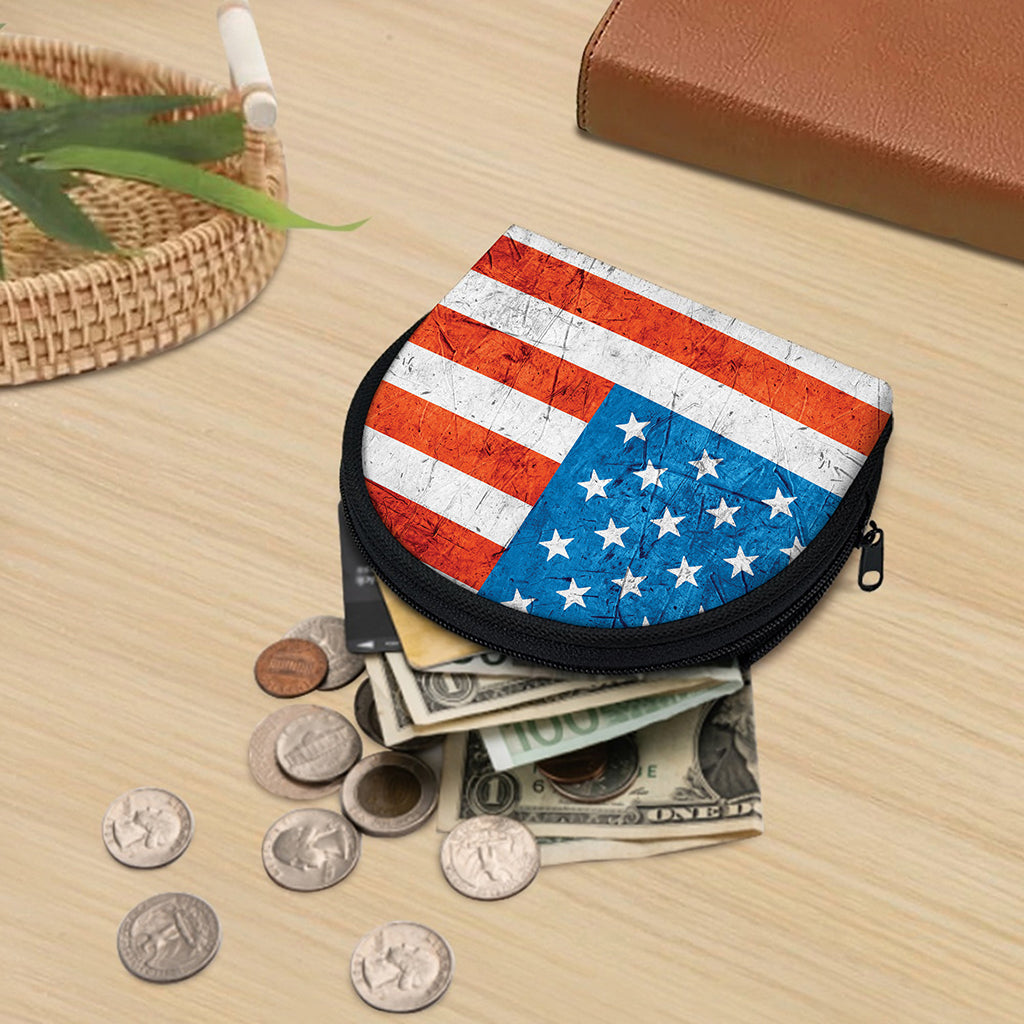 Rough USA Flag Print Coin Purse