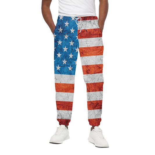 Rough USA Flag Print Cotton Pants