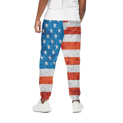 Rough USA Flag Print Cotton Pants