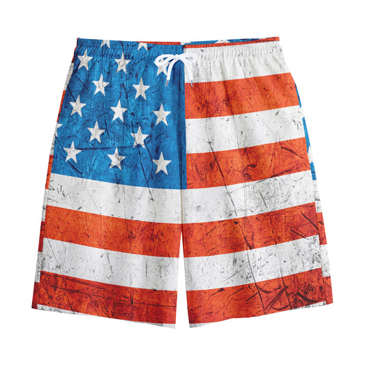 Rough USA Flag Print Cotton Shorts