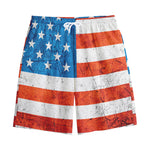 Rough USA Flag Print Cotton Shorts