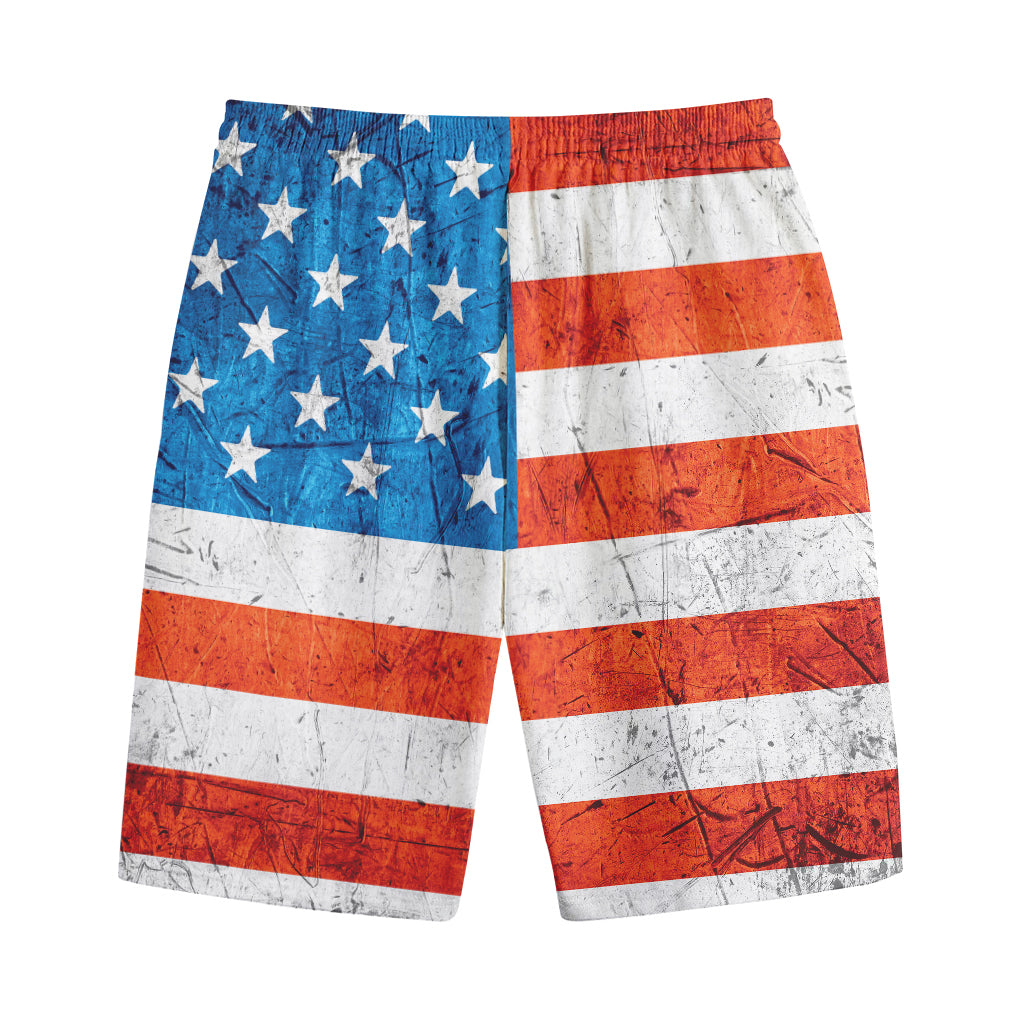 Rough USA Flag Print Cotton Shorts