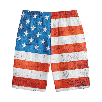 Rough USA Flag Print Cotton Shorts