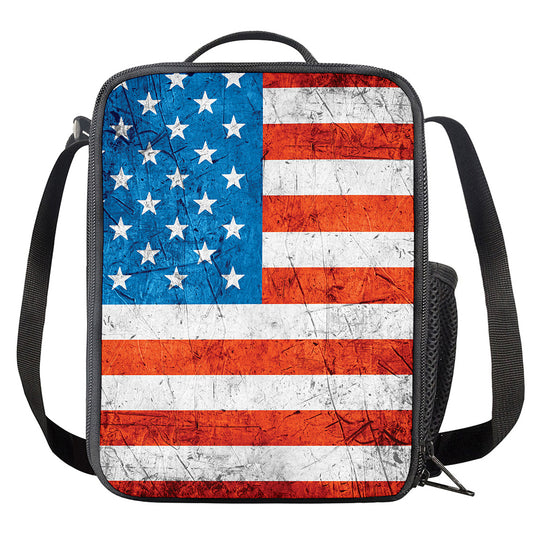 Rough USA Flag Print Crossbody Lunch Bag