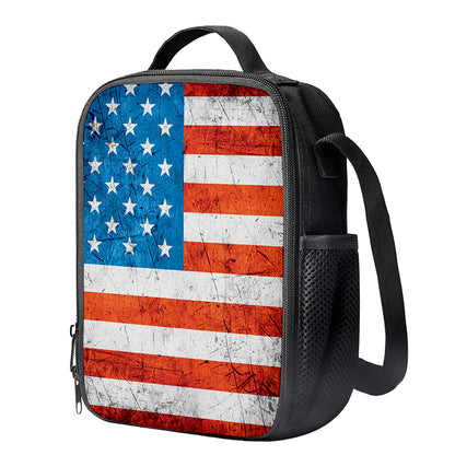 Rough USA Flag Print Crossbody Lunch Bag