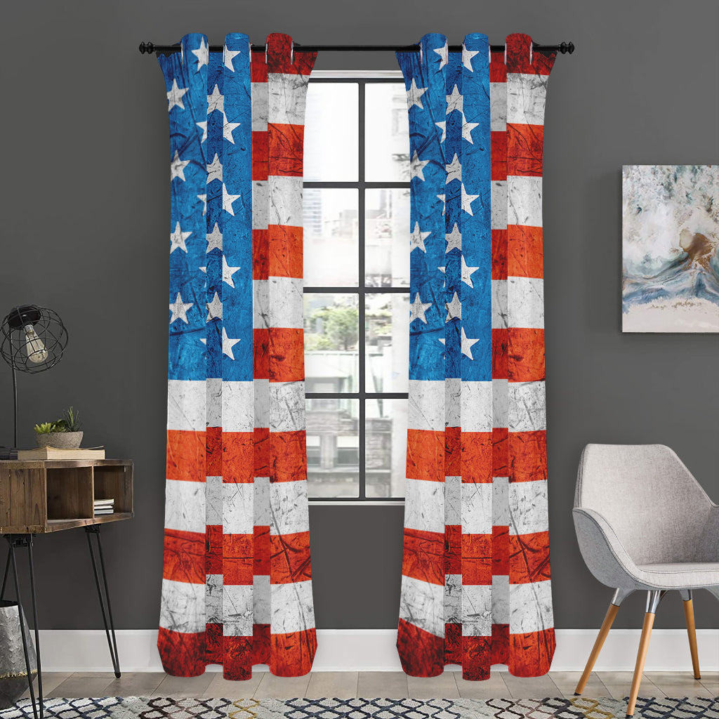 Rough USA Flag Print Curtain