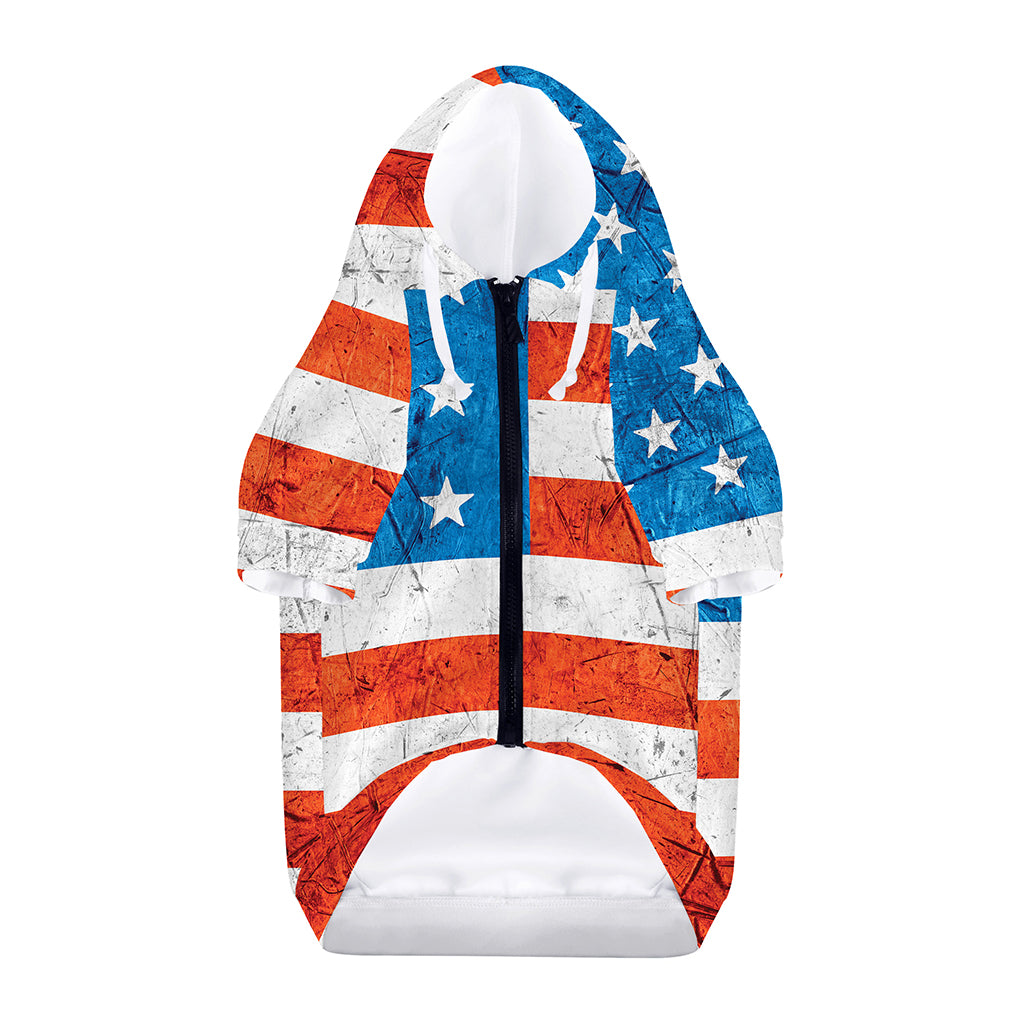 Rough USA Flag Print Dog Zip Up Hoodie