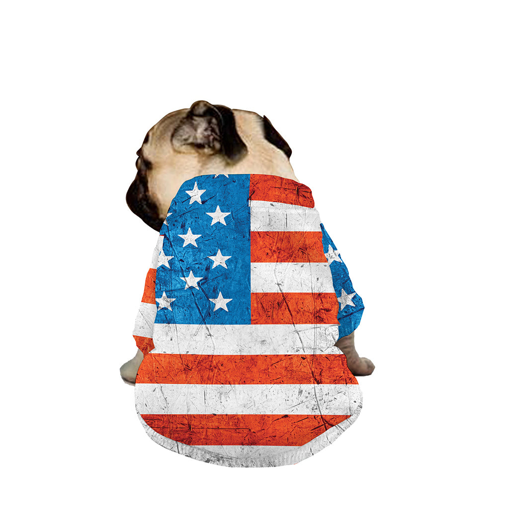 Rough USA Flag Print Dog Zip Up Jacket
