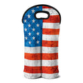 Rough USA Flag Print Double Neoprene Wine Tote