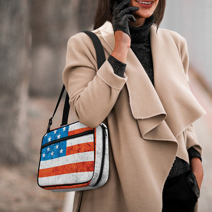 Rough USA Flag Print Double Strap Bible Bag