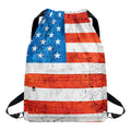 Rough USA Flag Print Drawstring Backpack