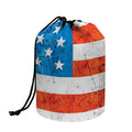 Rough USA Flag Print Drawstring Makeup Bag