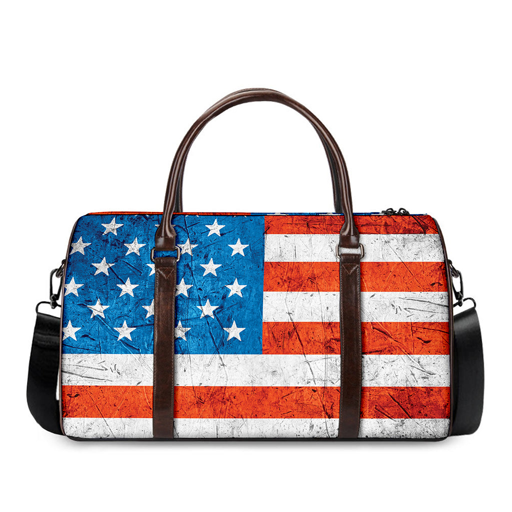 Rough USA Flag Print Duffle Bag