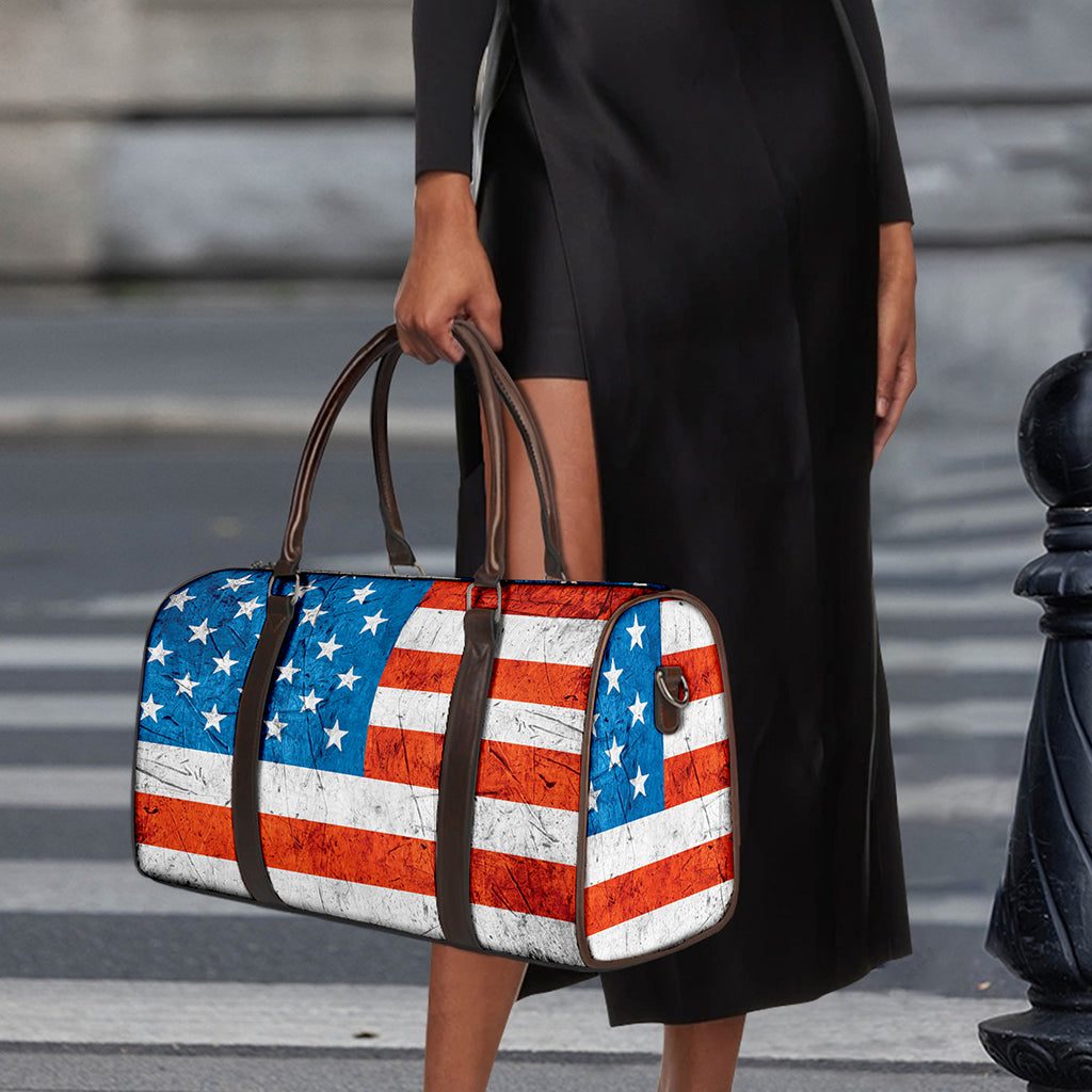 Rough USA Flag Print Duffle Bag