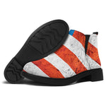 Rough USA Flag Print Flat Ankle Boots