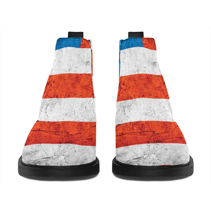 Rough USA Flag Print Flat Ankle Boots