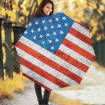 Rough USA Flag Print Foldable Umbrella