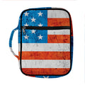 Rough USA Flag Print Front Pocket Bible Bag