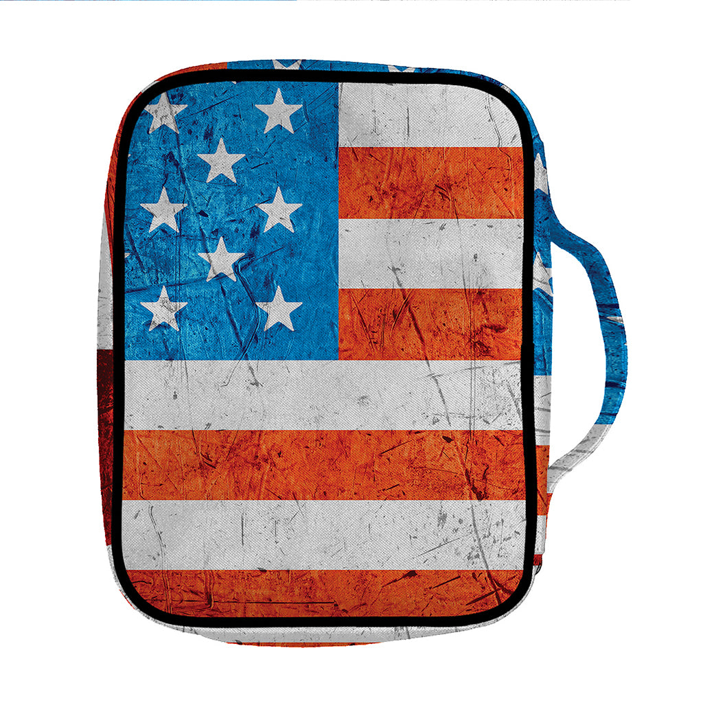 Rough USA Flag Print Front Pocket Bible Bag