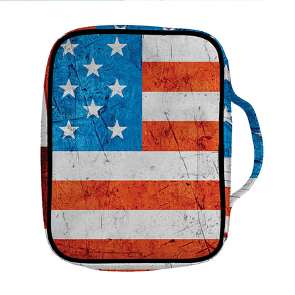 Rough USA Flag Print Front Pocket Bible Bag