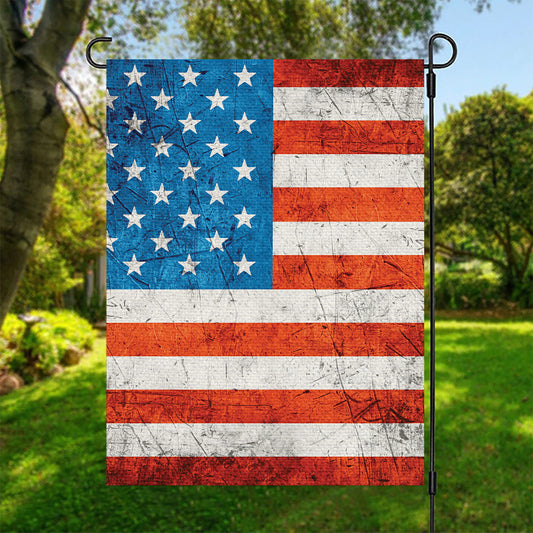 Rough USA Flag Print Garden Flag