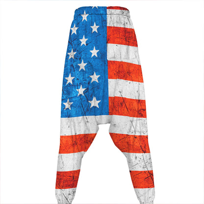 Rough USA Flag Print Hammer Pants
