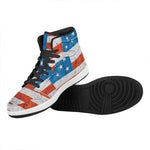 Rough USA Flag Print High Top Leather Sneakers