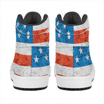Rough USA Flag Print High Top Leather Sneakers