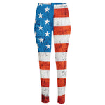 Rough USA Flag Print High-Waisted Pocket Leggings