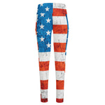 Rough USA Flag Print High-Waisted Pocket Leggings