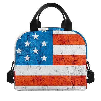 Rough USA Flag Print Insulated Lunch Bag