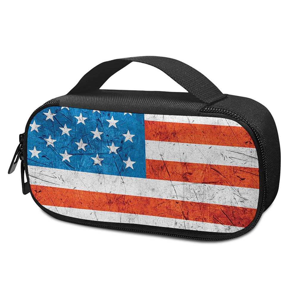 Rough USA Flag Print Insulin Cooler Travel Case