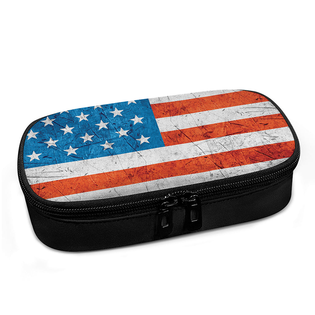 Rough USA Flag Print Insulin Cooler Travel Case