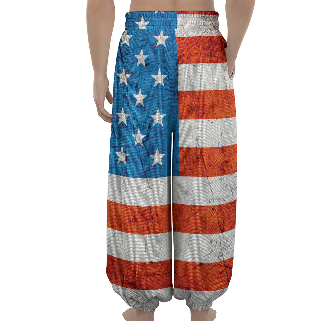 Rough USA Flag Print Lantern Pants