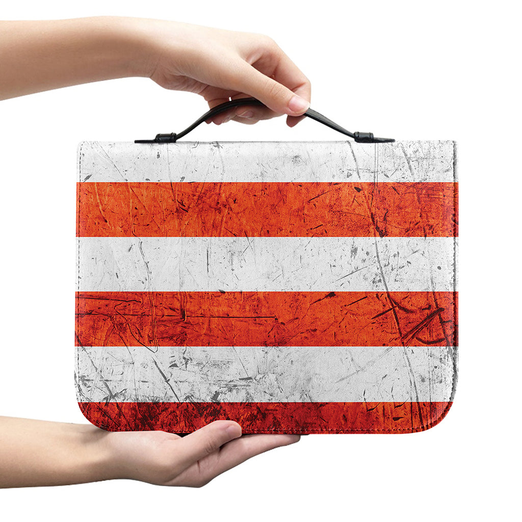 Rough USA Flag Print Leather Bible Cover