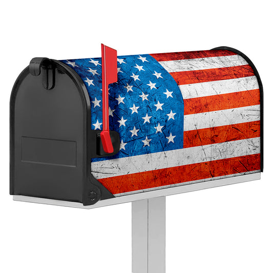 Rough USA Flag Print Mailbox Cover