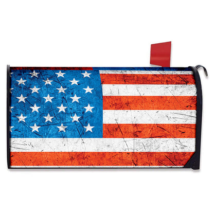 Rough USA Flag Print Mailbox Cover