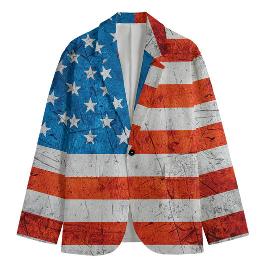 Rough USA Flag Print Men's Blazer