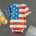 Rough USA Flag Print Men's Bodysuit