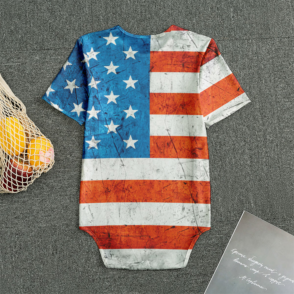 Rough USA Flag Print Men's Bodysuit