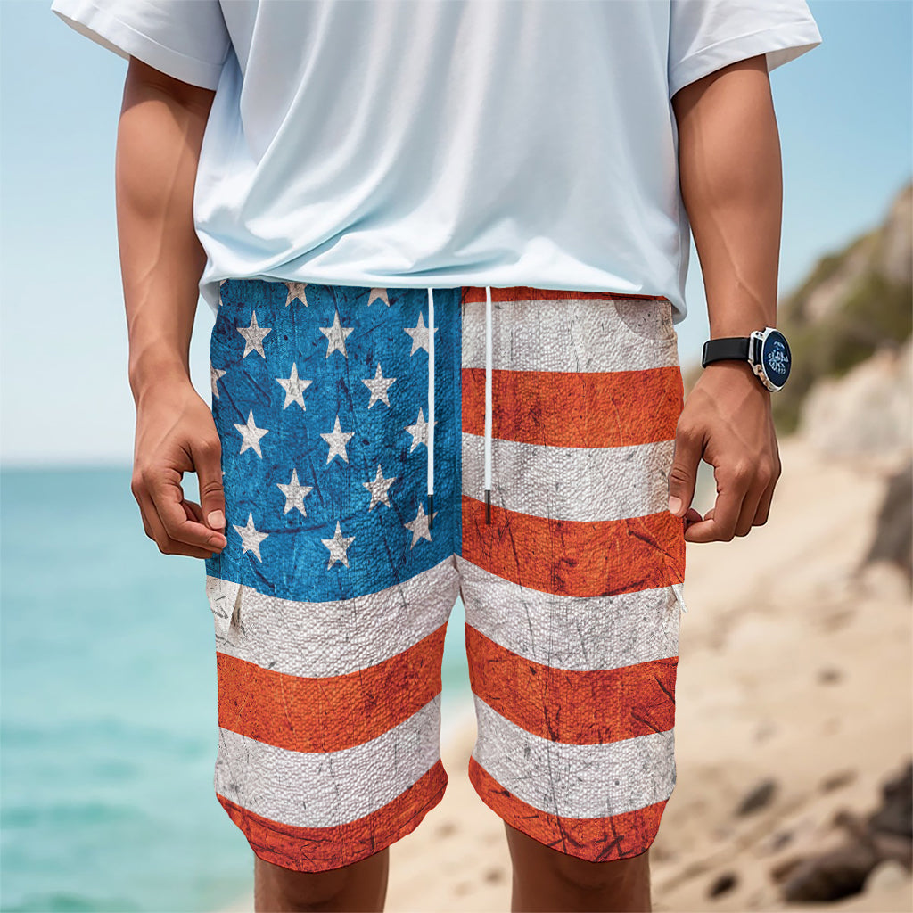 Rough USA Flag Print Men's Cargo Shorts