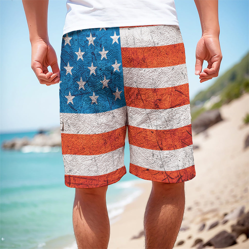 Rough USA Flag Print Men's Cargo Shorts