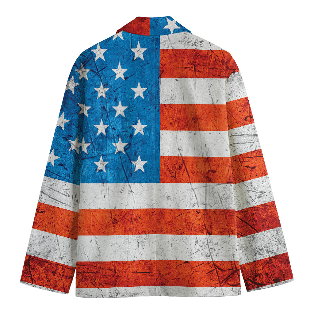 Rough USA Flag Print Men's Cotton Blazer