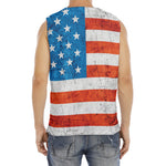 Rough USA Flag Print Men's Fitness Tank Top