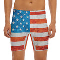 Rough USA Flag Print Men's Long Boxer Briefs