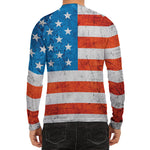 Rough USA Flag Print Men's Long Sleeve Rash Guard