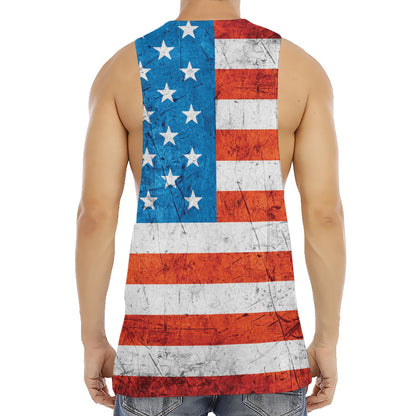 Rough USA Flag Print Men's Muscle Tank Top