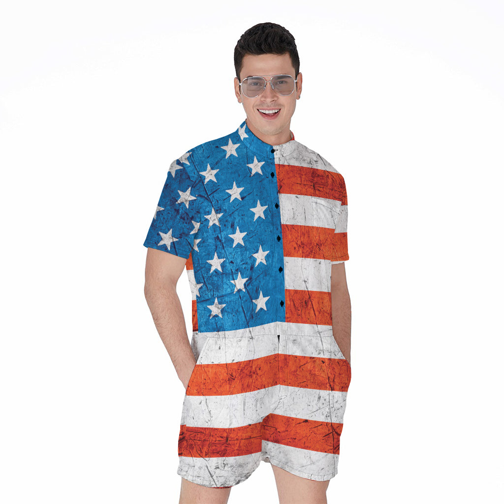 Rough USA Flag Print Men's Rompers
