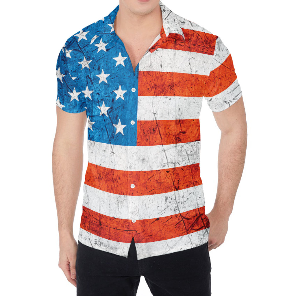 Rough USA Flag Print Men's Shirt
