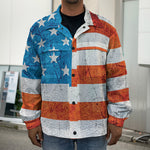 Rough USA Flag Print Men's Shirt Jacket